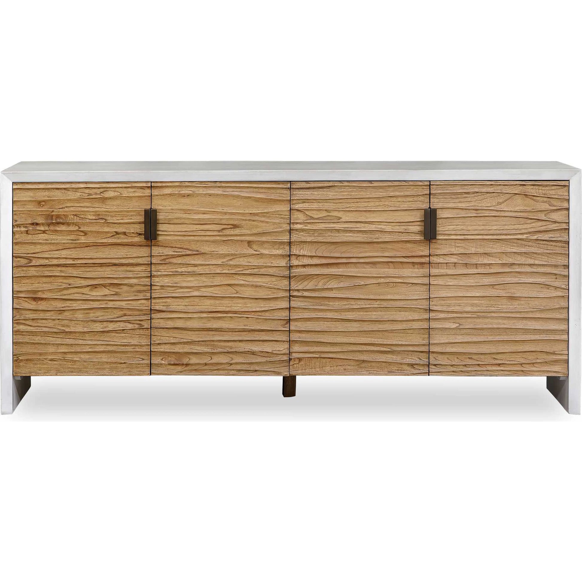 Brinson Carved 4 Door Cabinet by Uttermost in white, woodtone and dark. Made from mdf mindi veneer, mindi wood in a unique style.