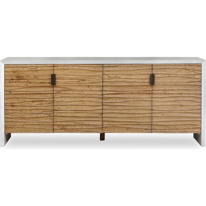 Brinson Carved 4 Door Cabinet by Uttermost in white, woodtone and dark. Made from mdf mindi veneer, mindi wood in a unique style.
