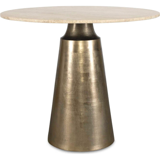 Midsummer Indoor-Outdoor Bistro Table by Uttermost in brass. Made from mrble, aluminium in a unique style.