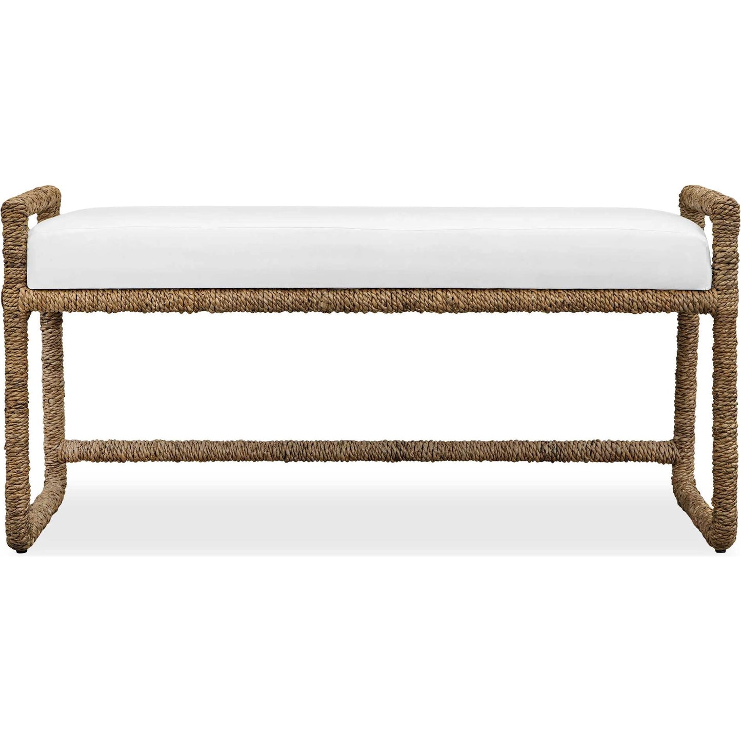 000 SI-2630798 | Additional Silo | Araiza Fabric Bench by Uttermost in brown, white and iron. Made from banana fiber, metal iron in a unique style.
