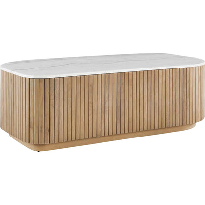 Arik Top Coffee Table by Uttermost in white, woodtone and gray. Made from marble, alder, plywood in a unique style.