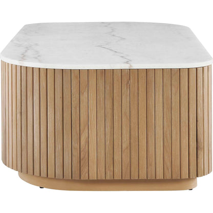Arik Top Coffee Table by Uttermost in white, woodtone and gray. Made from marble, alder, plywood in a unique style.
