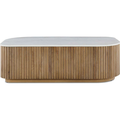 Arik Top Coffee Table by Uttermost in white, woodtone and gray. Made from marble, alder, plywood in a unique style.
