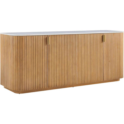 Arik 4 Door Cabinet by Uttermost in woodtone and brass. Made from marble, birch veneer, alder, mdf, plywood, iron in a unique style.