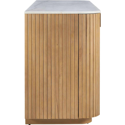 Arik 4 Door Cabinet by Uttermost in woodtone and brass. Made from marble, birch veneer, alder, mdf, plywood, iron in a unique style.