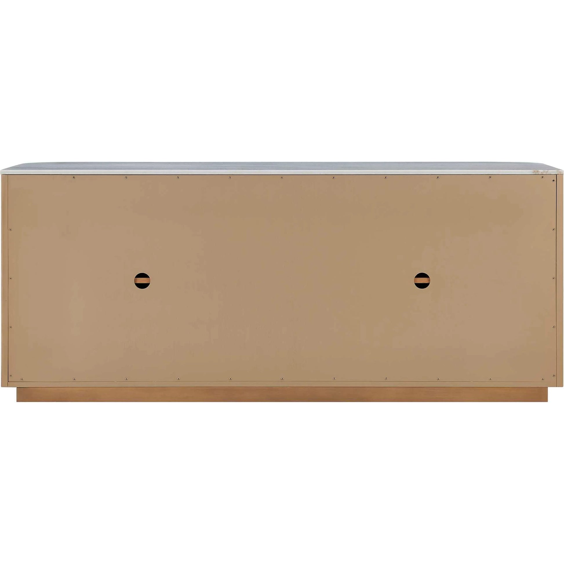 Arik 4 Door Cabinet by Uttermost in woodtone and brass. Made from marble, birch veneer, alder, mdf, plywood, iron in a unique style.