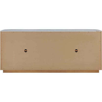 Arik 4 Door Cabinet by Uttermost in woodtone and brass. Made from marble, birch veneer, alder, mdf, plywood, iron in a unique style.