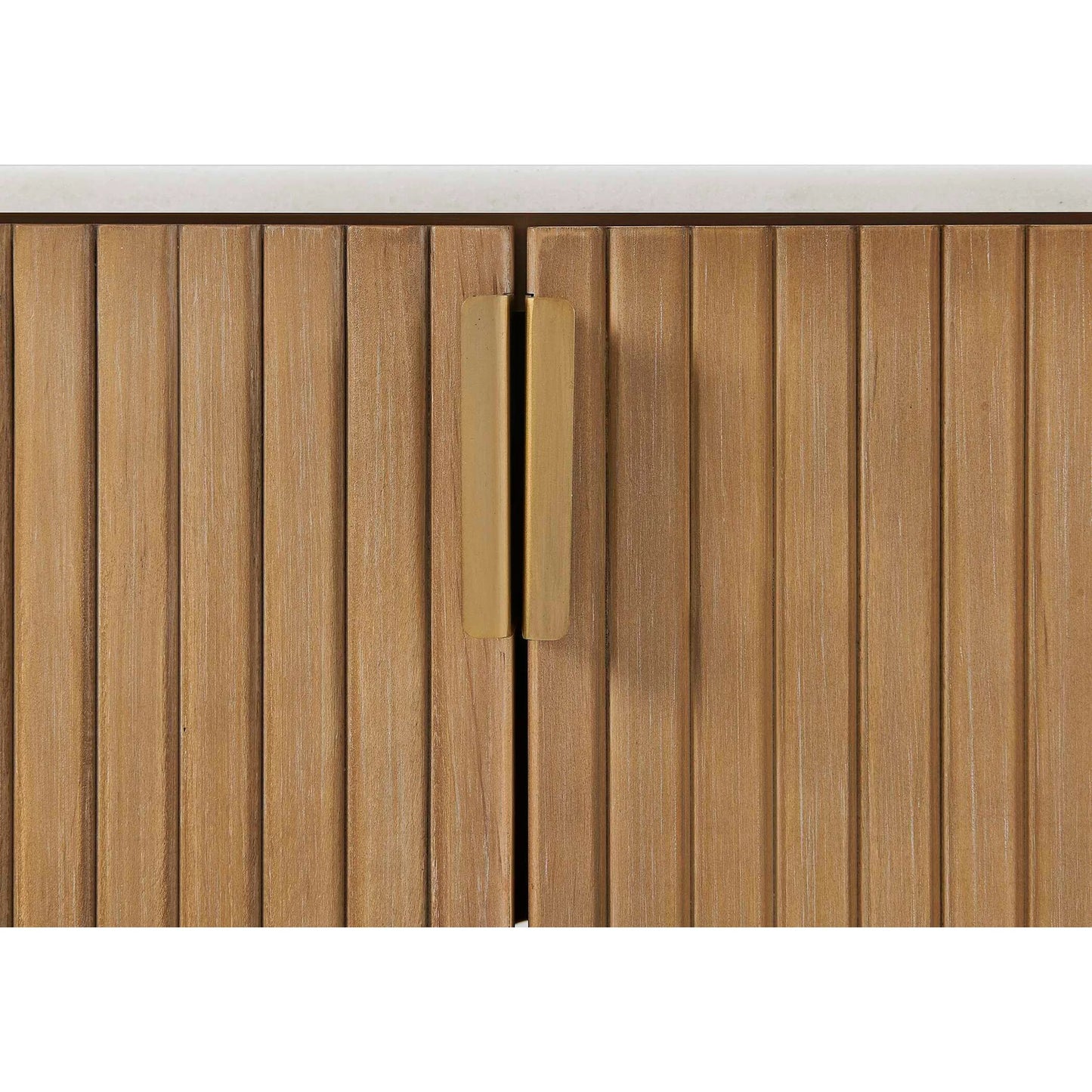008 SI-2630734 | Unknown | Arik 4 Door Cabinet by Uttermost in woodtone and brass. Made from marble, birch veneer, alder, mdf, plywood, iron in a unique style.