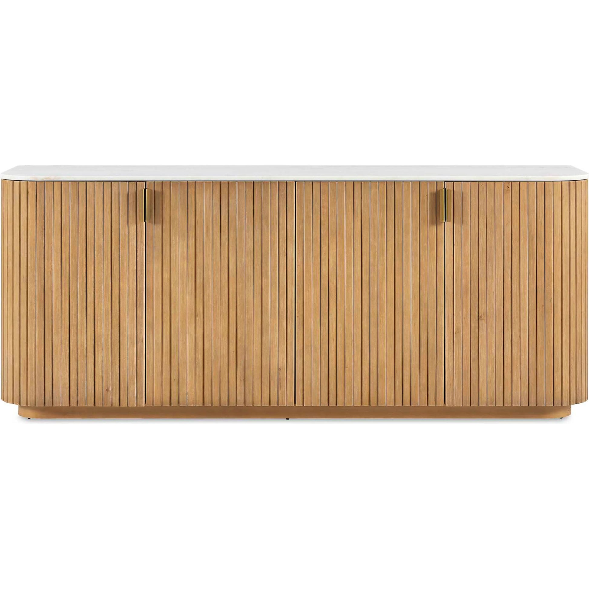 Arik 4 Door Cabinet by Uttermost in woodtone and brass. Made from marble, birch veneer, alder, mdf, plywood, iron in a unique style.