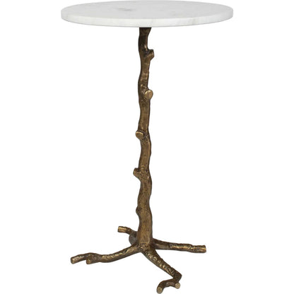 Calais Accent Table by Uttermost in brass, white and brass. Made from aluminium, banswada white mable in a unique style.