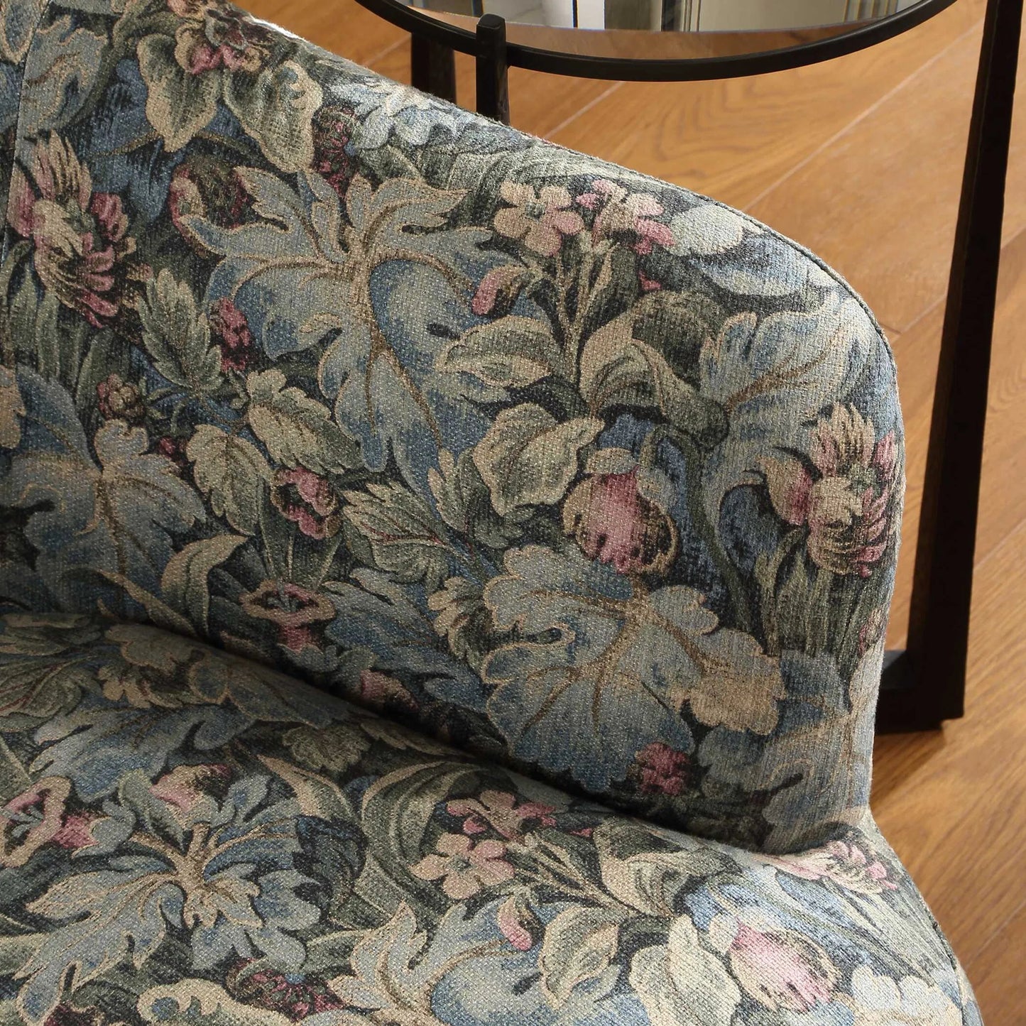 005 SI-2630801 | Unknown | Ansel Tapestry Swivel Chair by Uttermost in green and black. Made from eucalyptus wood, plywood, fabric, foam in a unique style.
