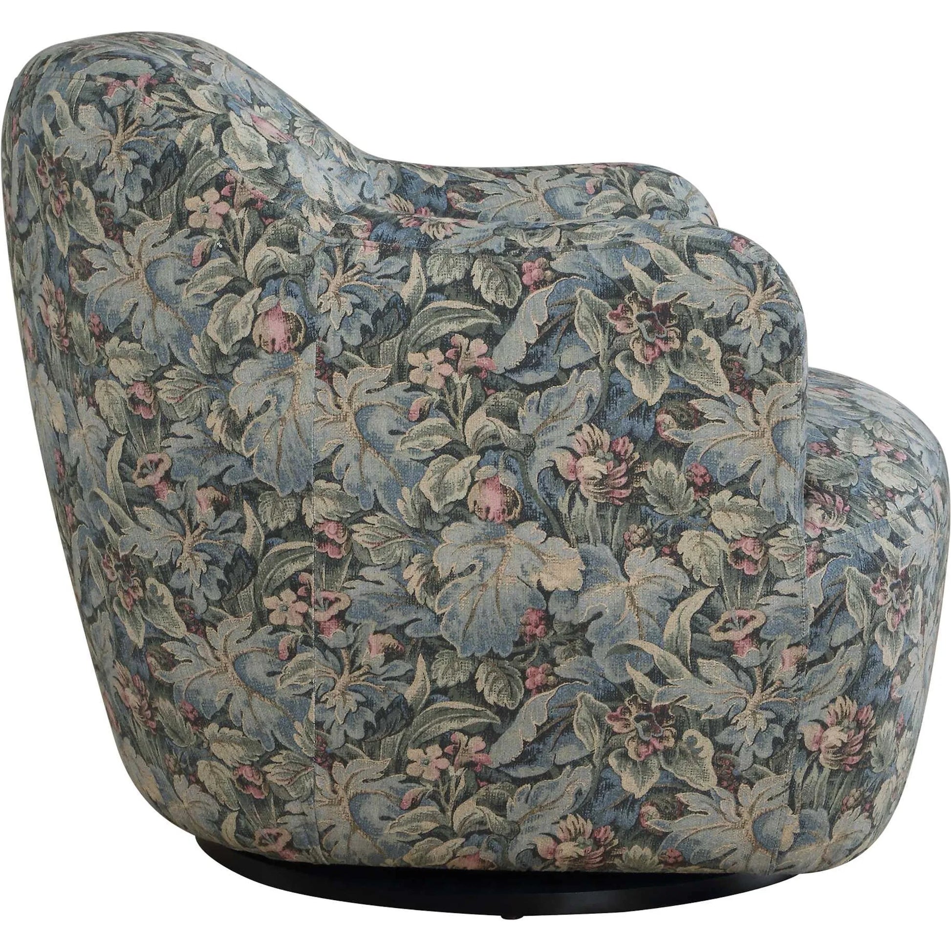 Ansel Tapestry Swivel Chair by Uttermost in green and black. Made from eucalyptus wood, plywood, fabric, foam in a unique style.