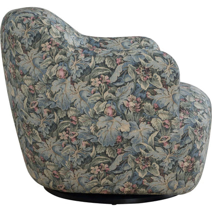 Ansel Tapestry Swivel Chair by Uttermost in green and black. Made from eucalyptus wood, plywood, fabric, foam in a unique style.