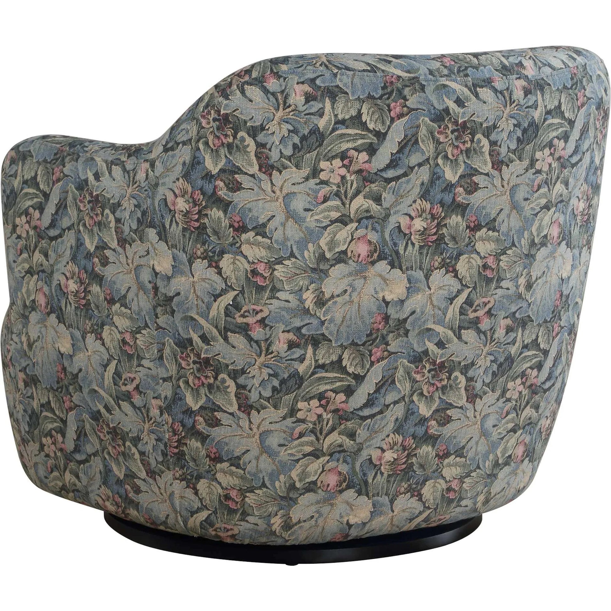 Ansel Tapestry Swivel Chair by Uttermost in green and black. Made from eucalyptus wood, plywood, fabric, foam in a unique style.