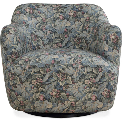 Ansel Tapestry Swivel Chair by Uttermost in green and black. Made from eucalyptus wood, plywood, fabric, foam in a unique style.