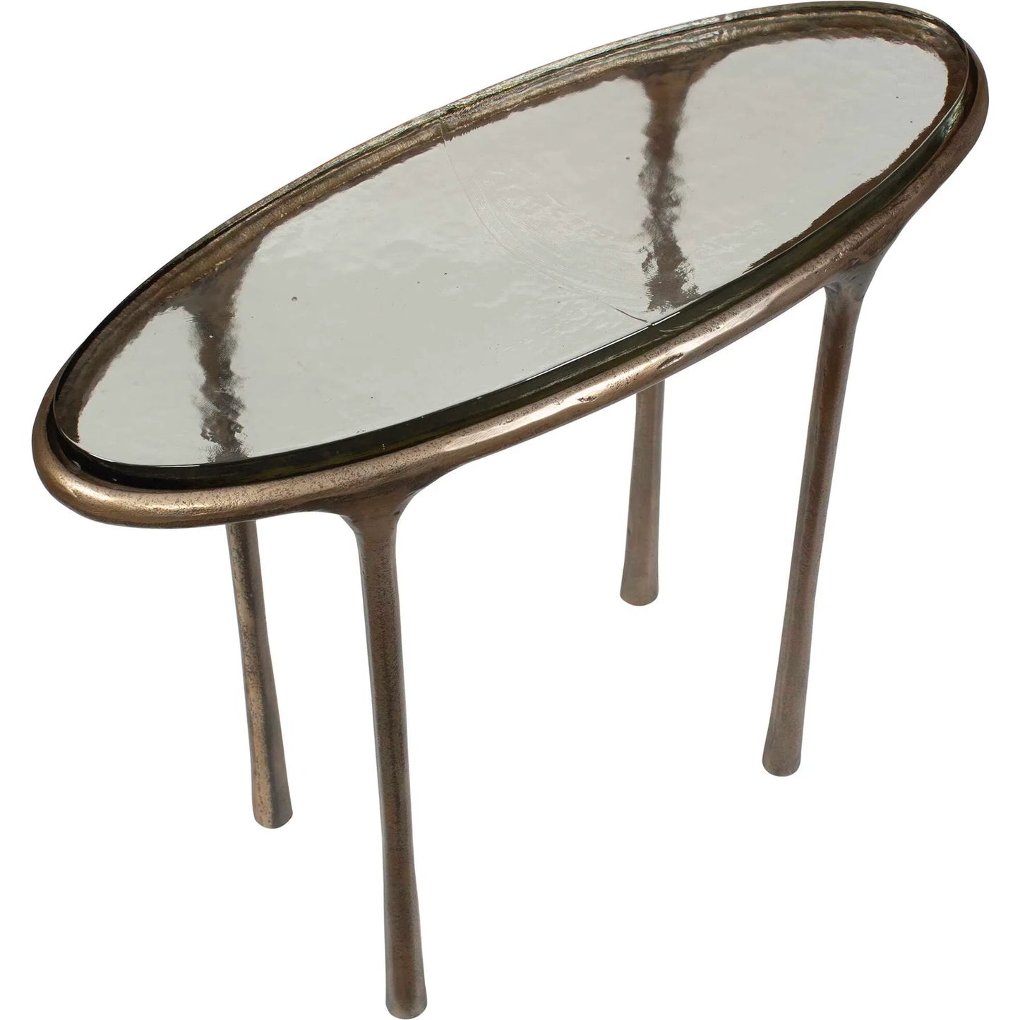 001 SI-2630717 | Additional Silo | Ata Oval Accent Table by Uttermost in brass and brass. Made from aluminium, cast glass in a unique style.