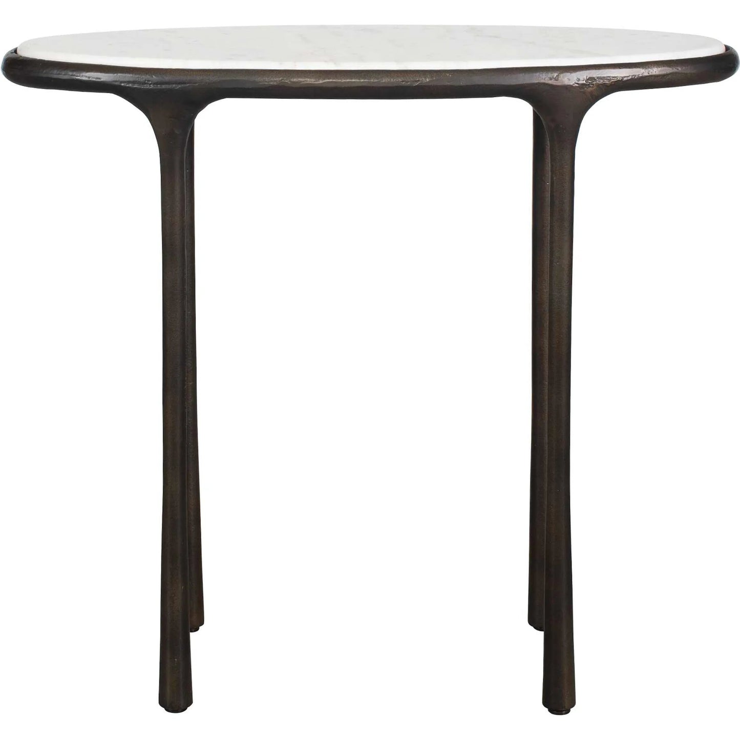 002 SI-2630718 | Closeup | Ata Accent Table by Uttermost in bronze and dark. Made from aluminium, marble in a unique style.