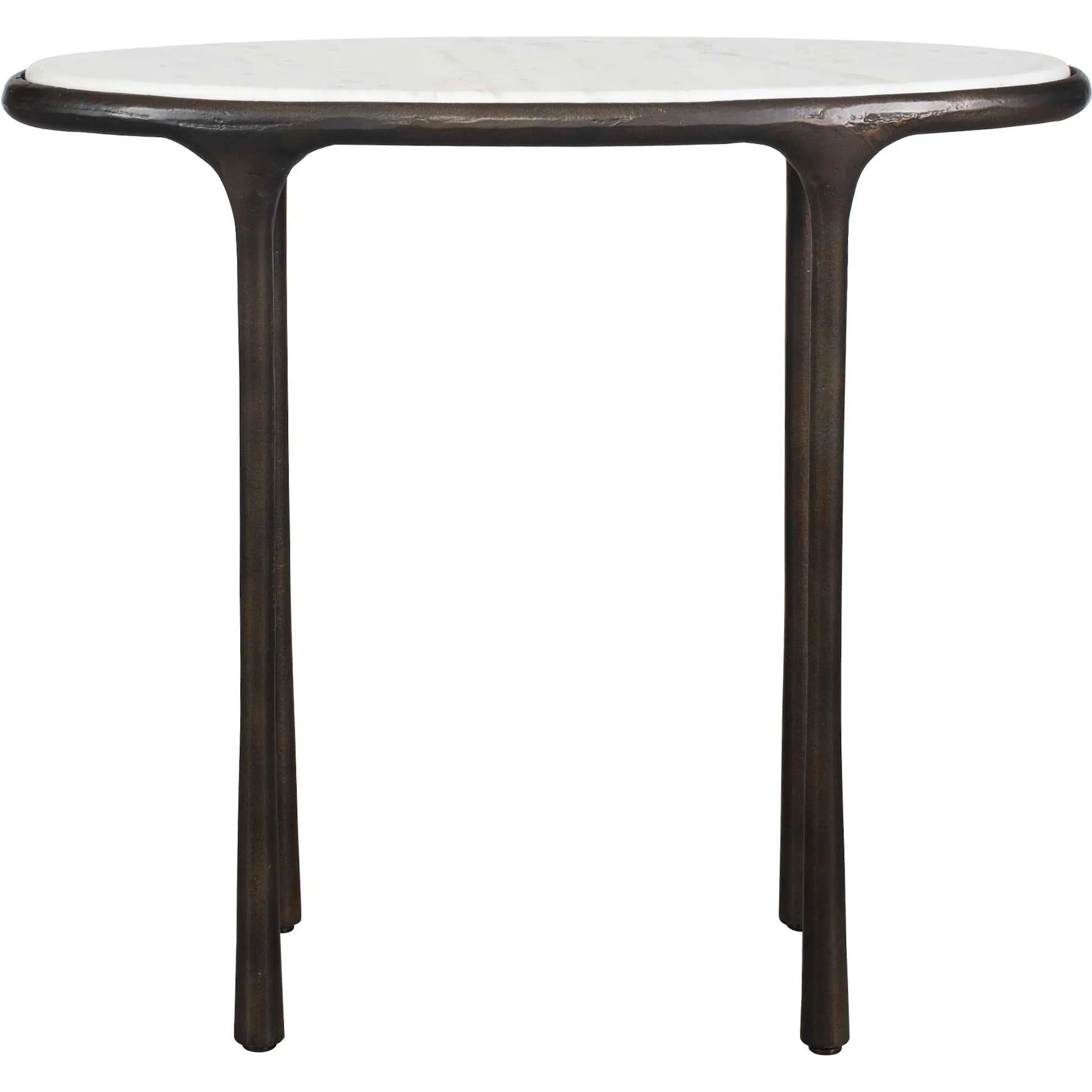 Ata Accent Table by Uttermost in bronze and dark. Made from aluminium, marble in a unique style.