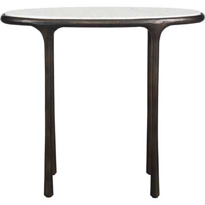 Ata Accent Table by Uttermost in bronze and dark. Made from aluminium, marble in a unique style.