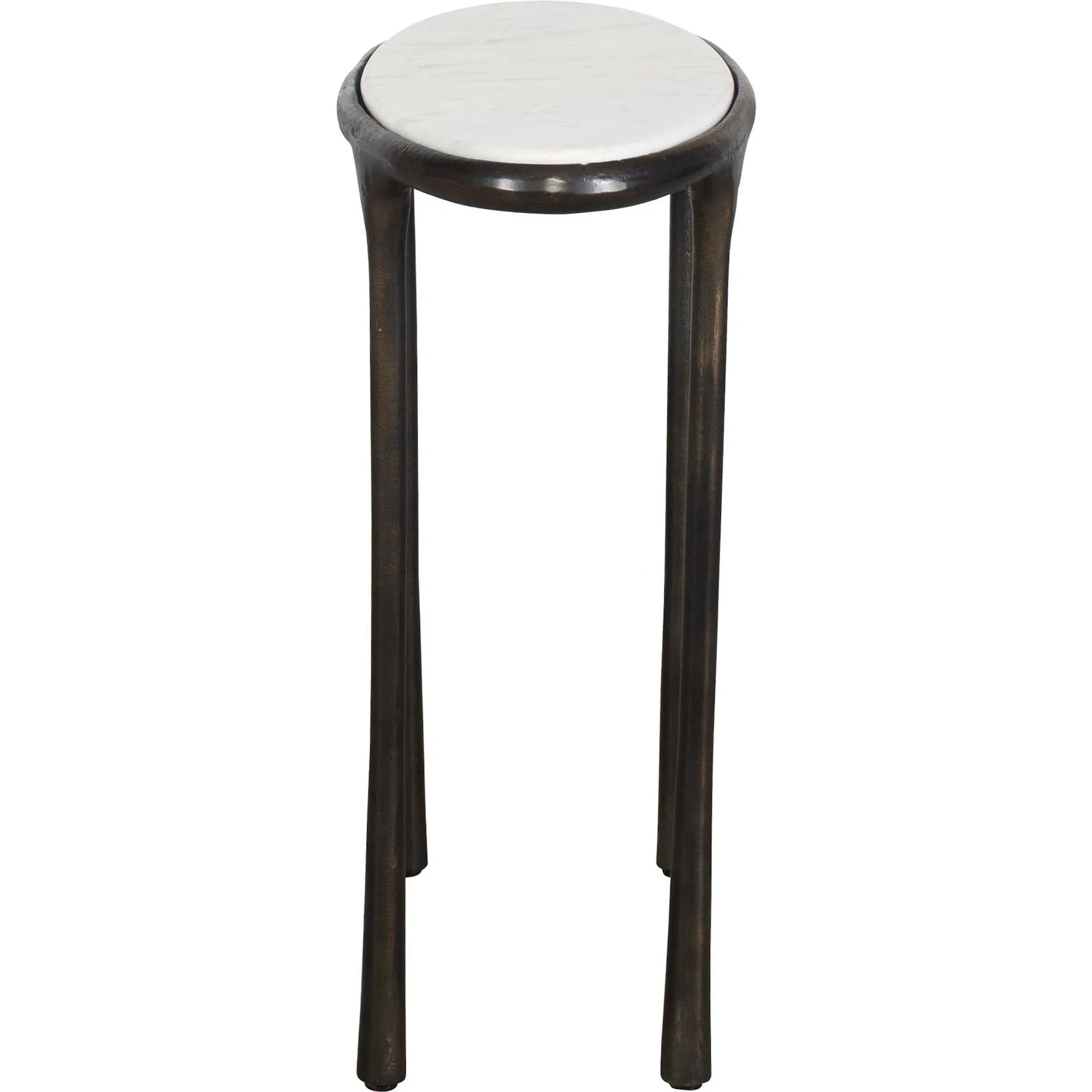 Ata Accent Table by Uttermost in bronze and dark. Made from aluminium, marble in a unique style.