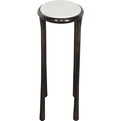 Ata Accent Table by Uttermost in bronze and dark. Made from aluminium, marble in a unique style.