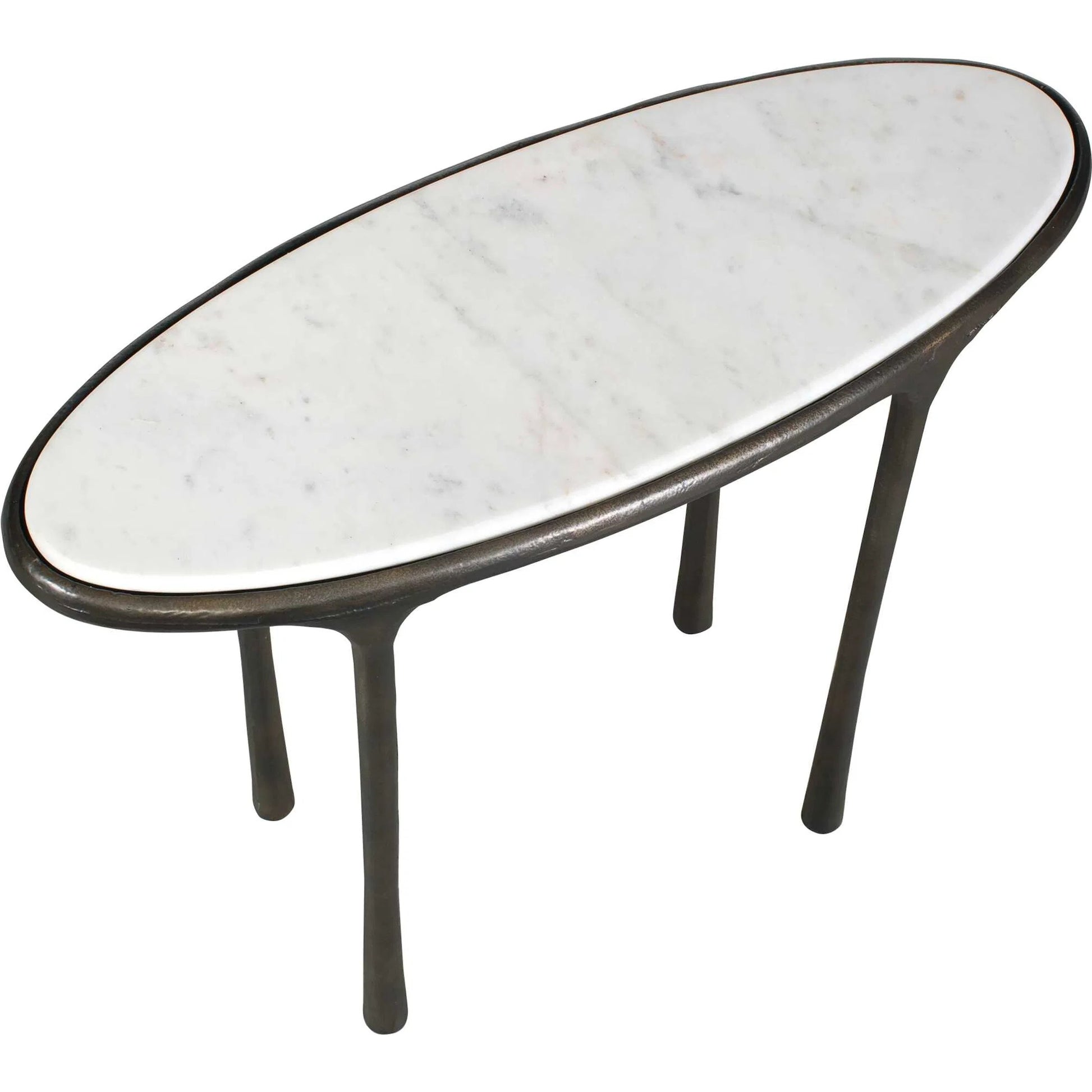 Ata Accent Table by Uttermost in bronze and dark. Made from aluminium, marble in a unique style.