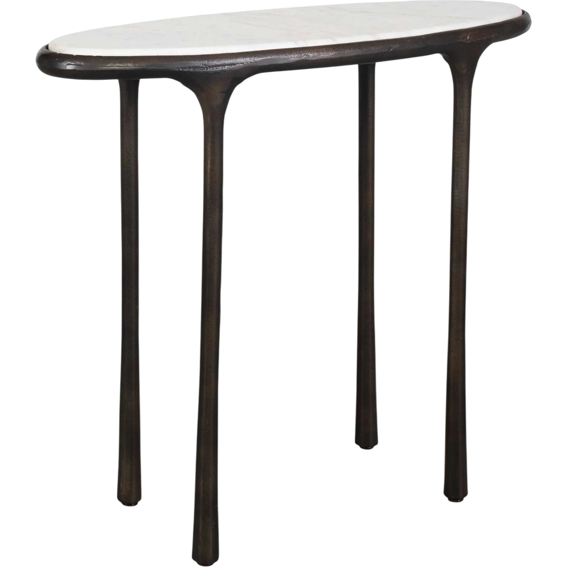 Ata Accent Table by Uttermost in bronze and dark. Made from aluminium, marble in a unique style.