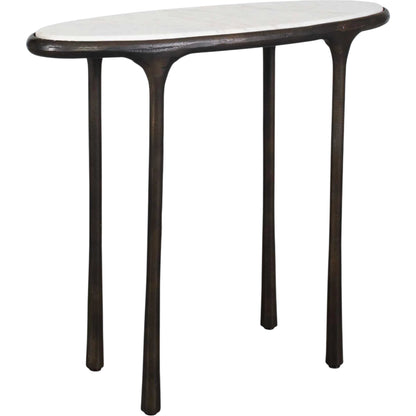 Ata Accent Table by Uttermost in bronze and dark. Made from aluminium, marble in a unique style.