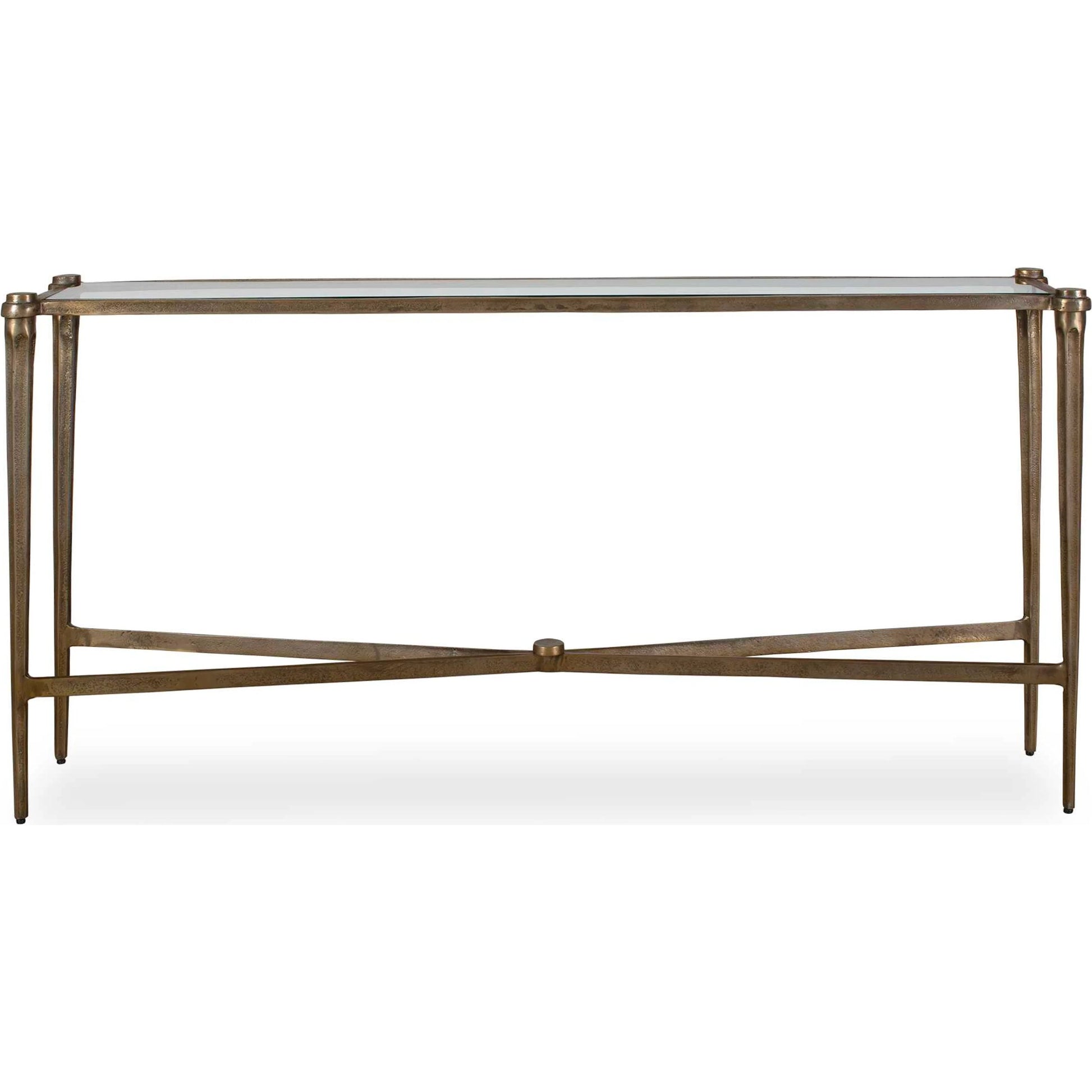 Amara Antique Console Table by Uttermost in brass and brass. Made from aluminium, glass in a unique style.