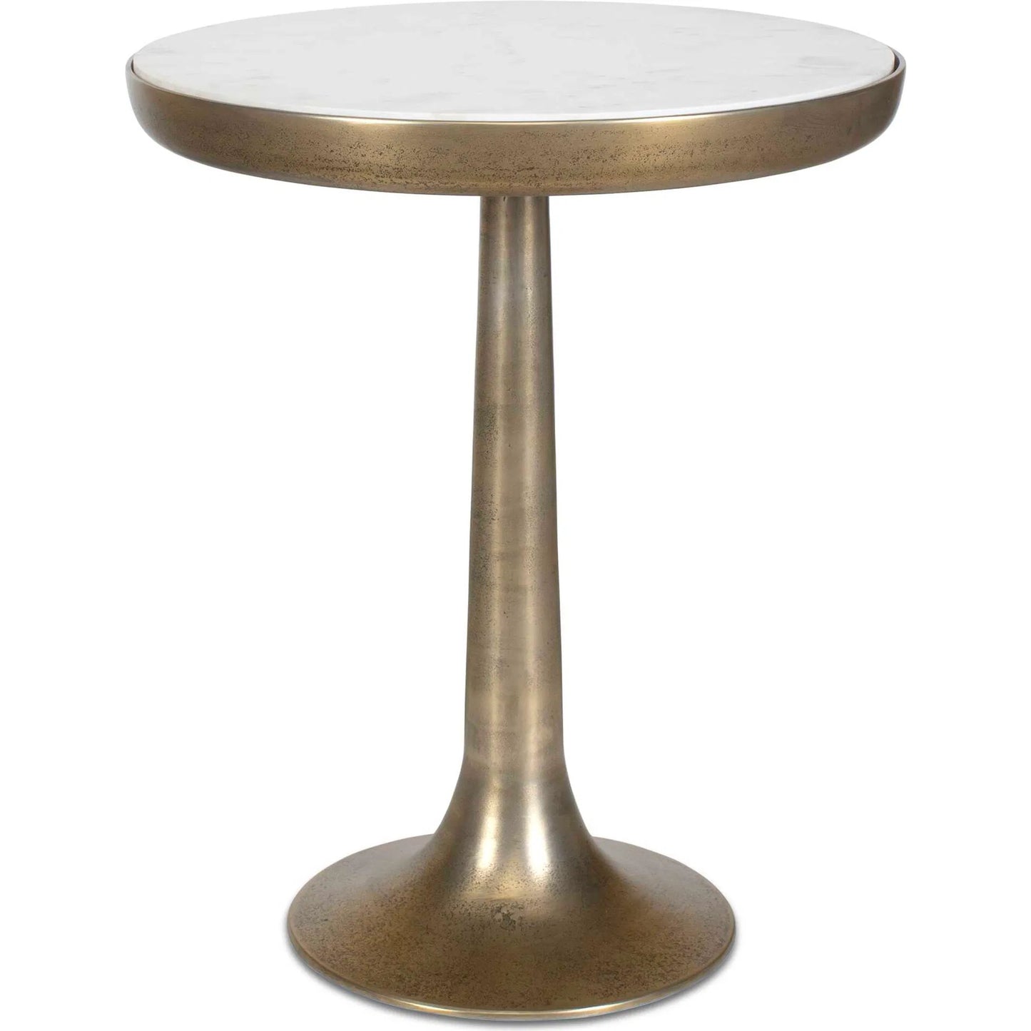 000 SI-2630723 | Primary Silo | Gianno Round Side Table by Uttermost in brass, white and brass. Made from aluminium, marble, mdf in a unique style.