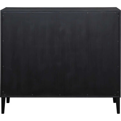 Andrei Root 2 Door Cabinet by Uttermost in black, woodtone and teak. Made from mdf mindi veneer, teak root wood in a unique style.