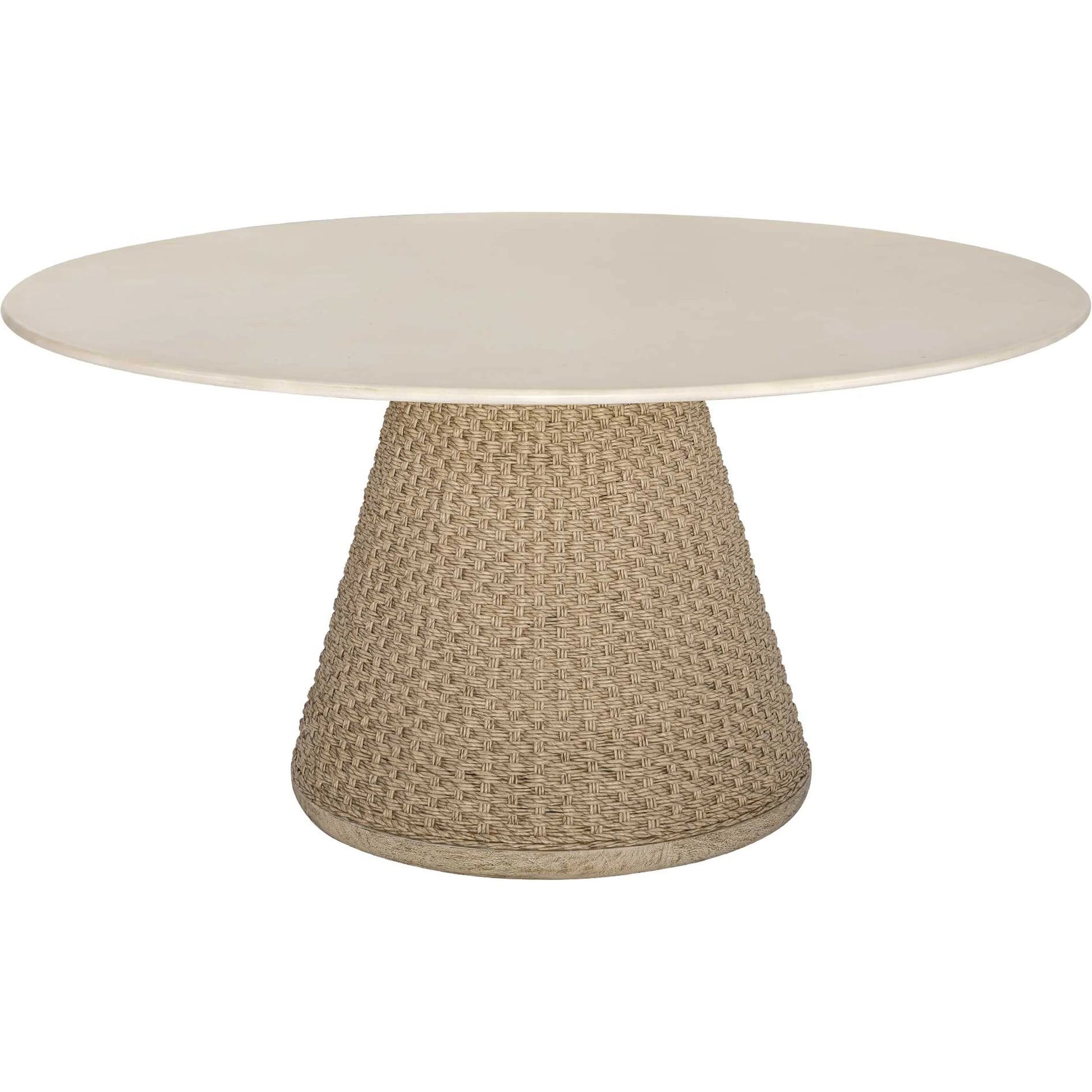 Cardoso Indoor/Outdoor Dining Table by Uttermost in brown, white, woodtone and concrete. Made from foamboard, wicker in a unique style.