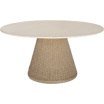 Cardoso Indoor/Outdoor Dining Table by Uttermost in brown, white, woodtone and concrete. Made from foamboard, wicker in a unique style.