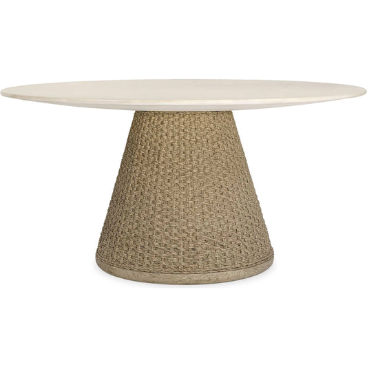 Cardoso Indoor/Outdoor Dining Table by Uttermost in brown, white, woodtone and concrete. Made from foamboard, wicker in a unique style.