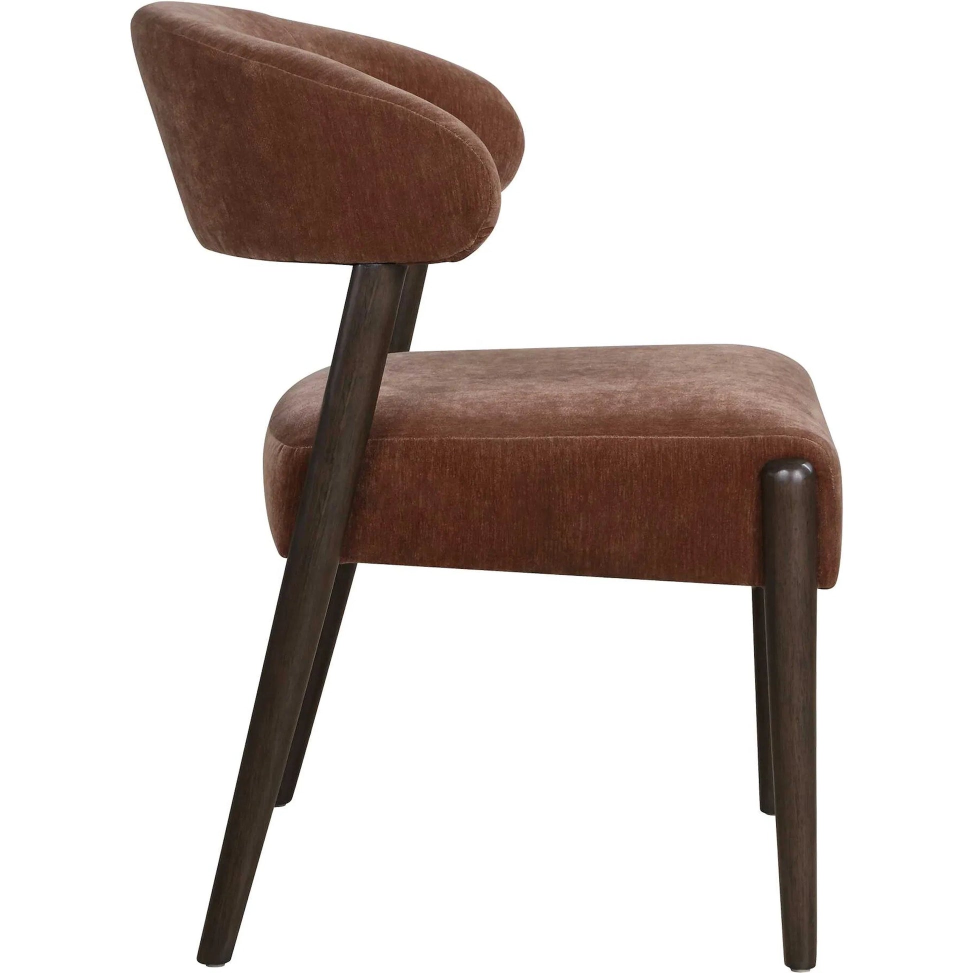 Avera Espresso Dining Chair by Uttermost in brown and dark. Made from rubber wood, plywood, foam, fabric in a unique style.