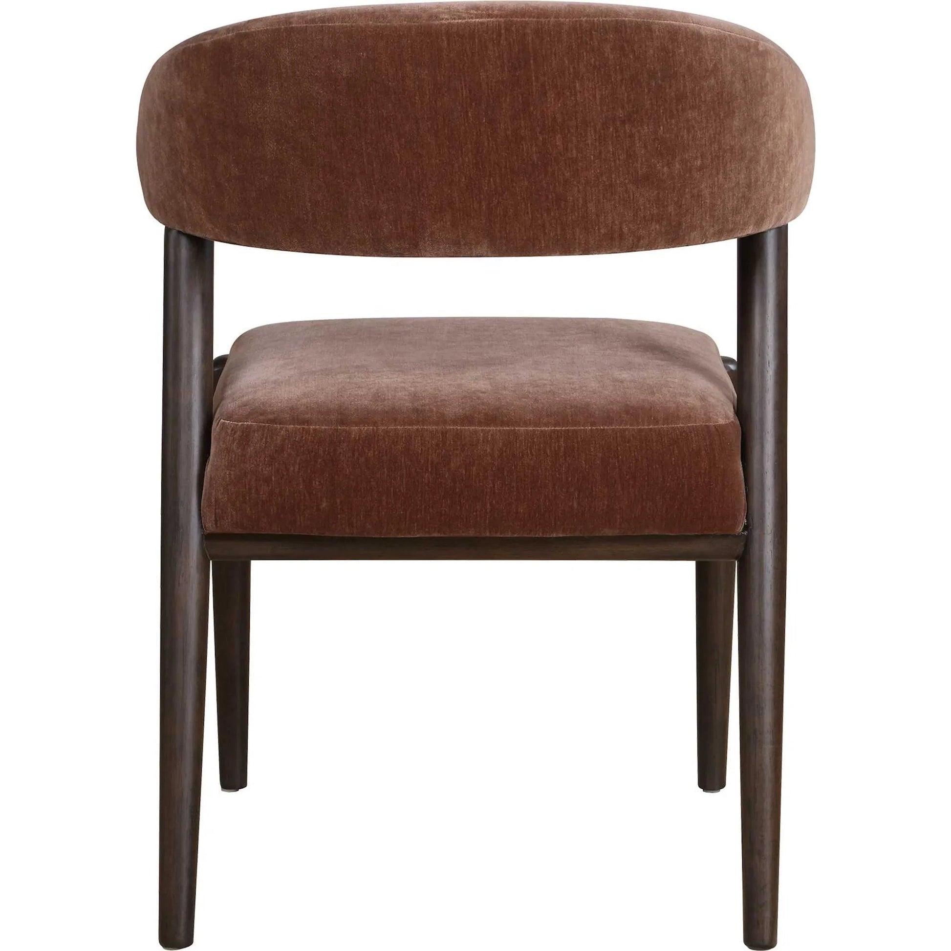 Avera Espresso Dining Chair by Uttermost in brown and dark. Made from rubber wood, plywood, foam, fabric in a unique style.