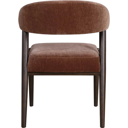 Avera Espresso Dining Chair by Uttermost in brown and dark. Made from rubber wood, plywood, foam, fabric in a unique style.