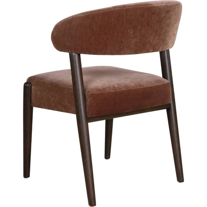 Avera Espresso Dining Chair by Uttermost in brown and dark. Made from rubber wood, plywood, foam, fabric in a unique style.