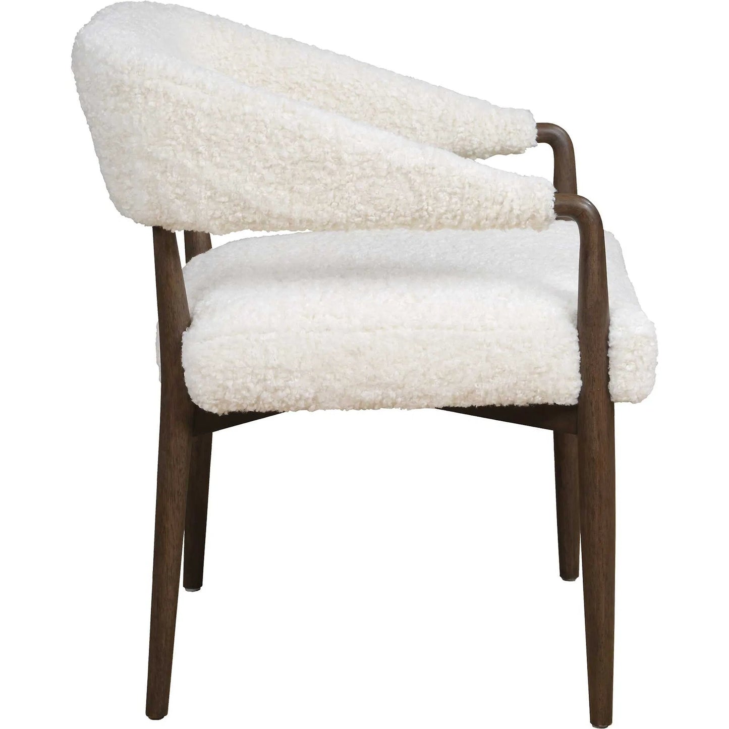 001 SI-2630800 | Additional Silo | Austell Shearling Dining Chair by Uttermost in brown, white and dark. Made from rubber wood, plywood, foam, fabric in a unique style.
