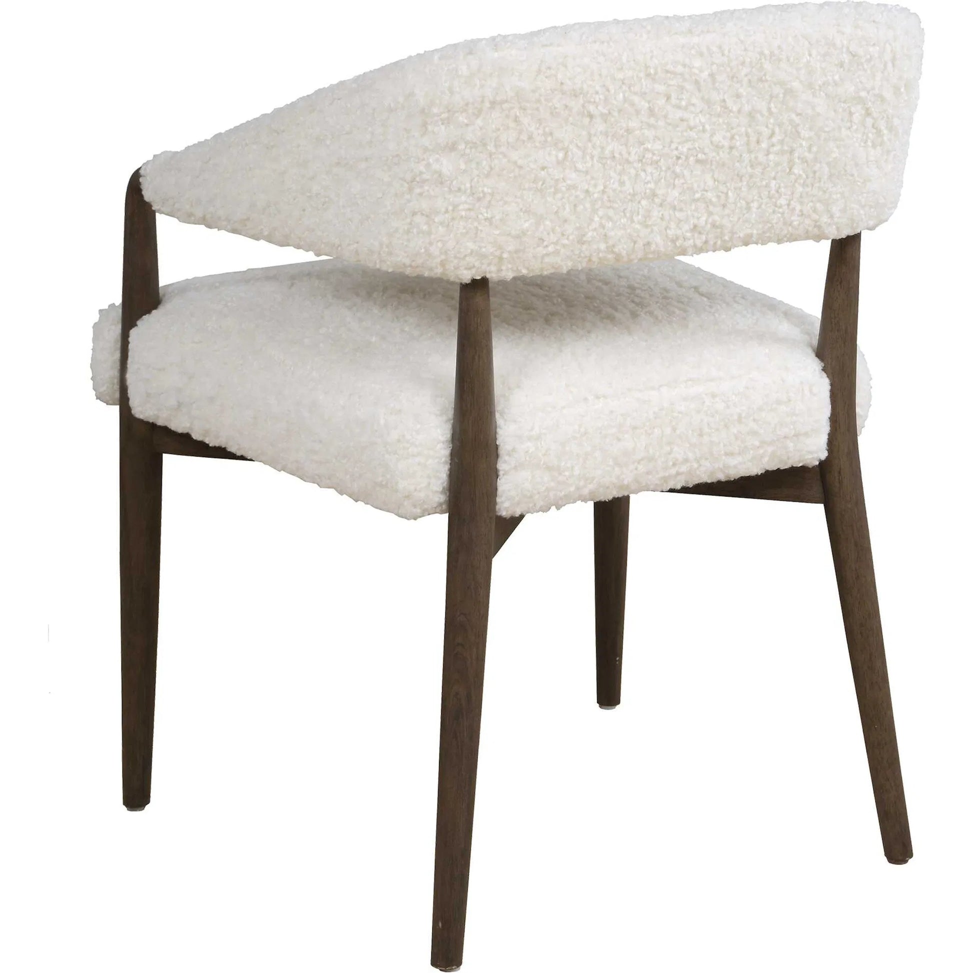 Austell Shearling Dining Chair by Uttermost in brown, white and dark. Made from rubber wood, plywood, foam, fabric in a unique style.