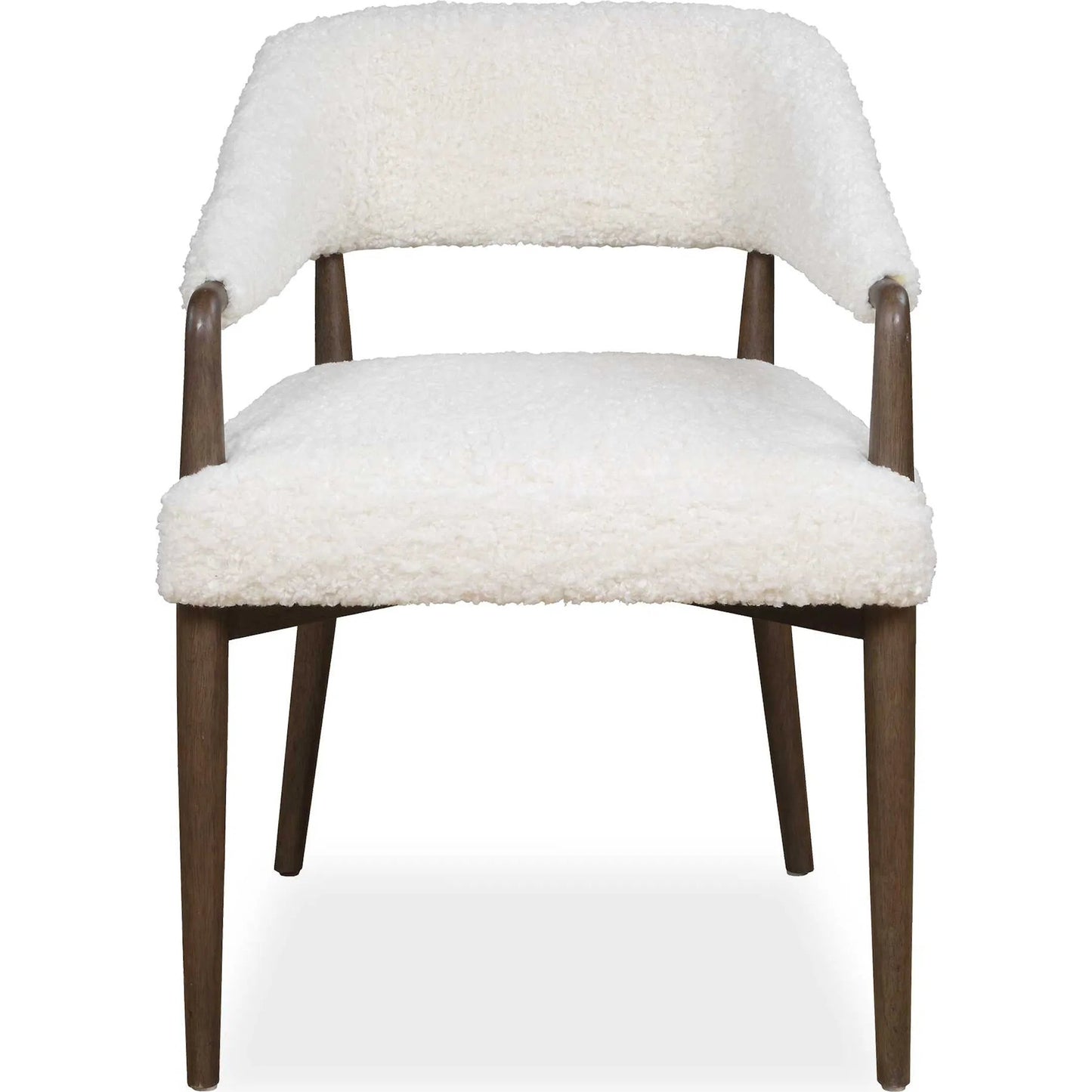 000 SI-2630800 | Additional Silo | Austell Shearling Dining Chair by Uttermost in brown, white and dark. Made from rubber wood, plywood, foam, fabric in a unique style.