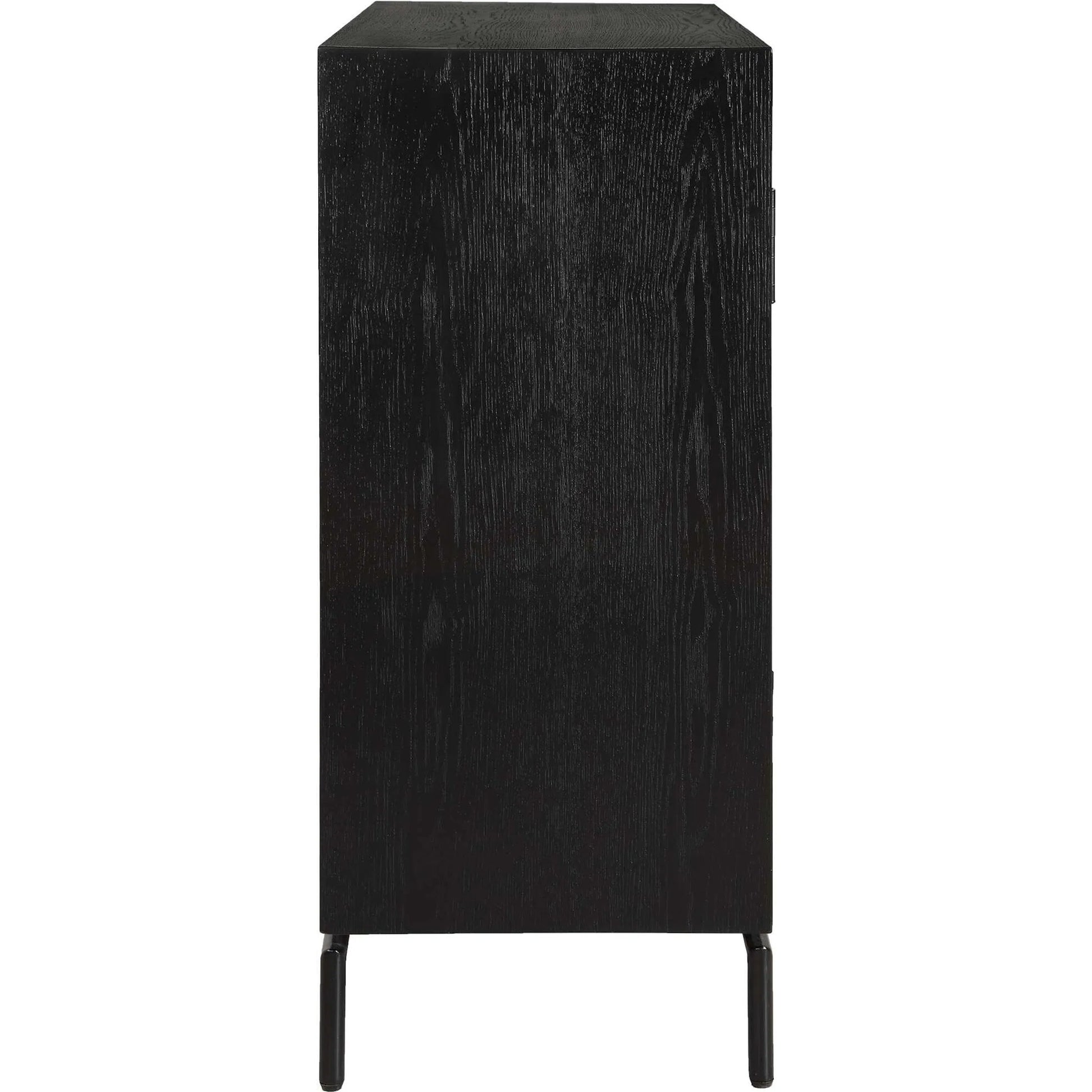 Briseis 2 Door Cabinet by Uttermost in black, brass, gold and gold. Made from fir, mdf, iron, red oak veneer in a unique style.