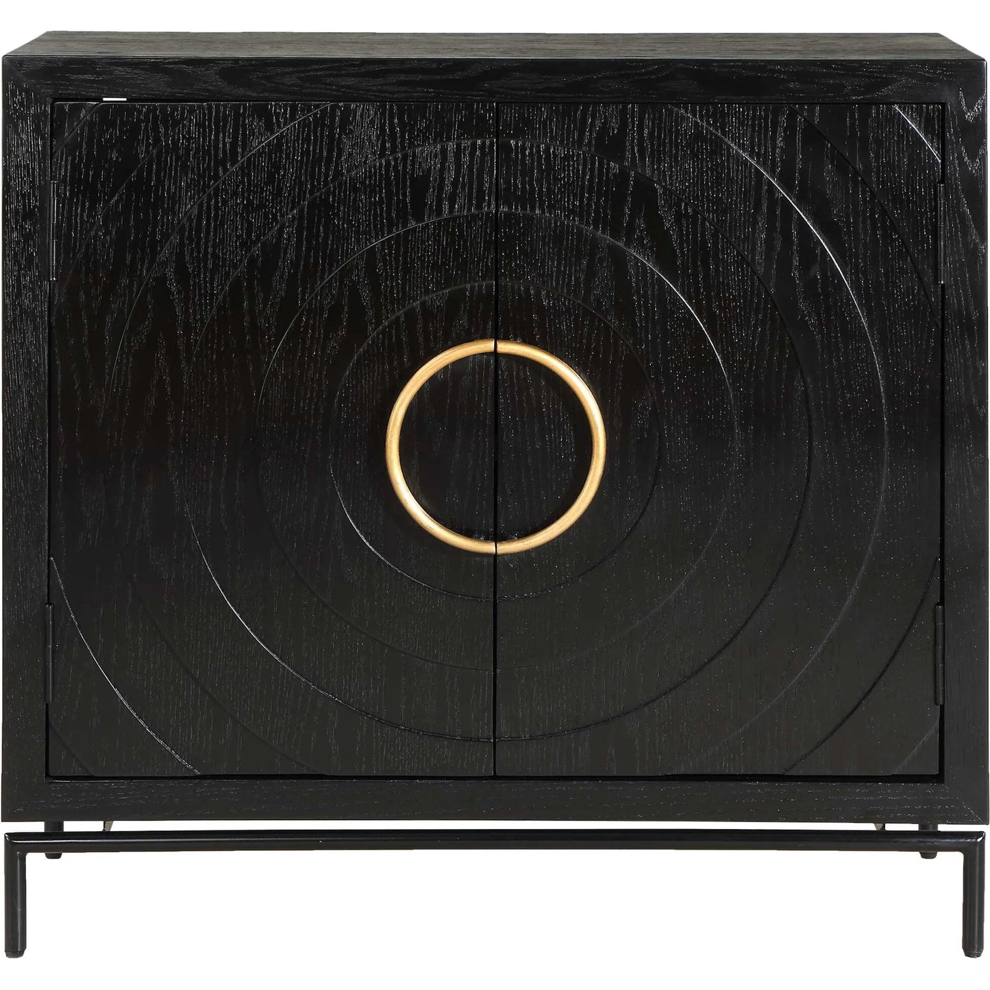 000 SI-2630704 | Additional Silo | Briseis 2 Door Cabinet by Uttermost in black, brass, gold and gold. Made from fir, mdf, iron, red oak veneer in a unique style.