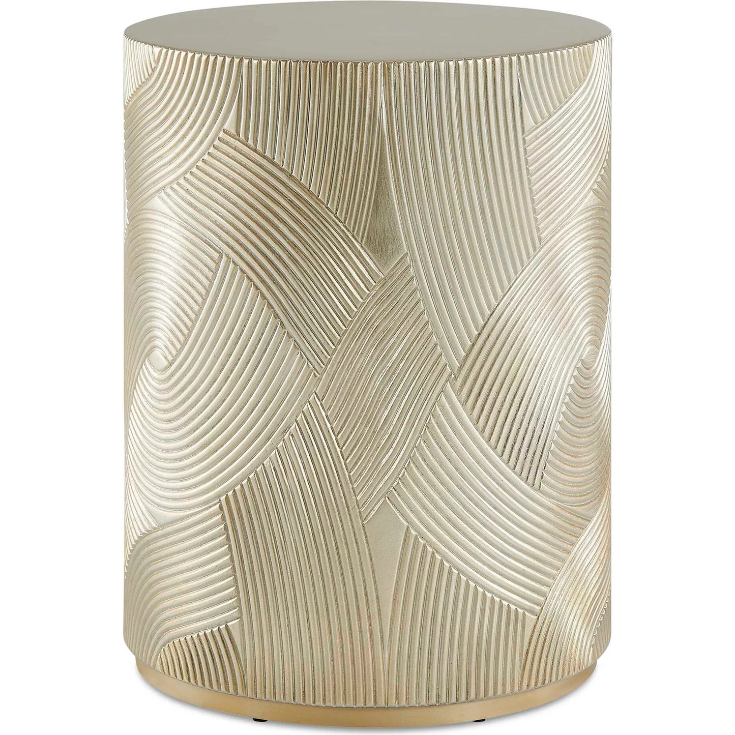 000 SI-2630749 | Primary Silo | Cassandra Drum Accent Table by Uttermost in gold and gold leaf. Made from resin, plywood, alder solid in a unique style.