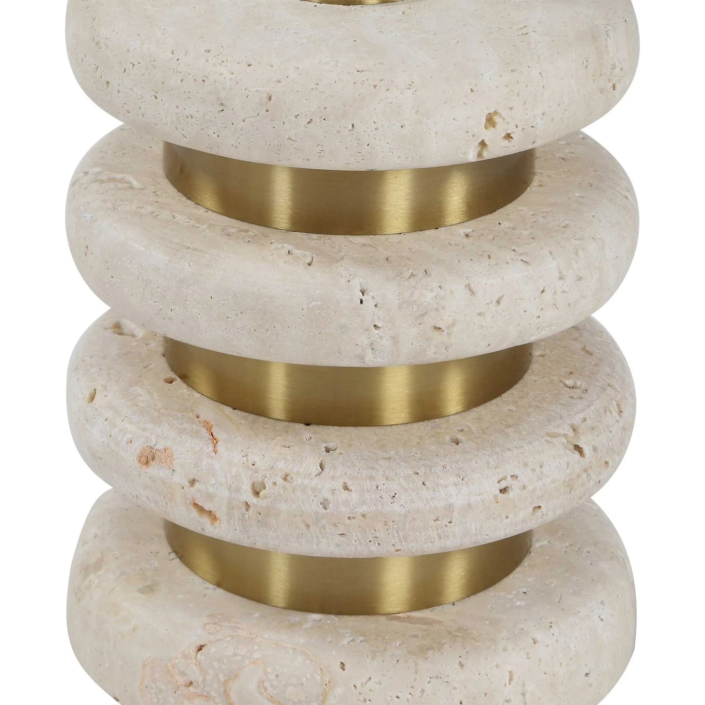 001 SI-2630754 | Additional Silo | Adames Travertine Drink Table by Uttermost in brass, white and brass. Made from travertine, metal in a unique style.