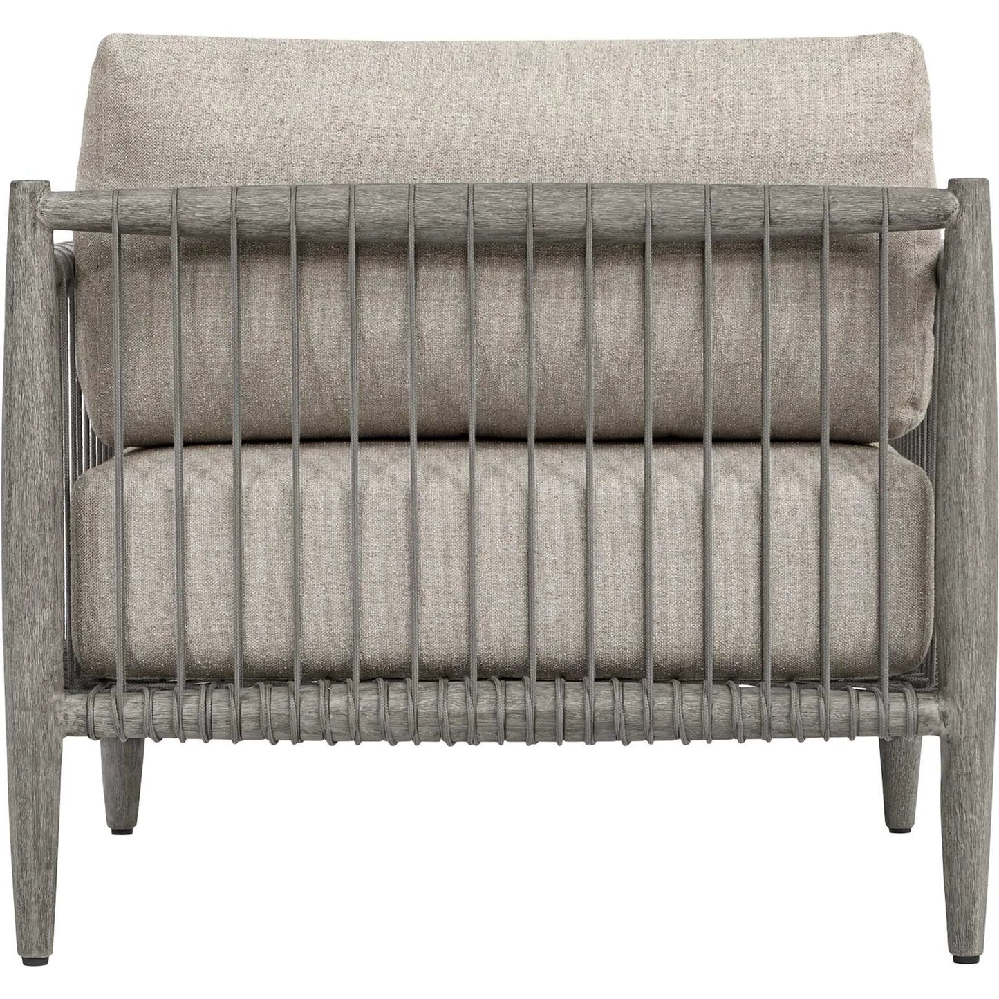 001 SI-2630809 | Additional Silo | Borneo Indoor/Outdoor Lounge Chair by Uttermost in gray and dark. Made from mahogany wood, rope ole r13 dia, fabric sunbrella nuance dove in a unique style.