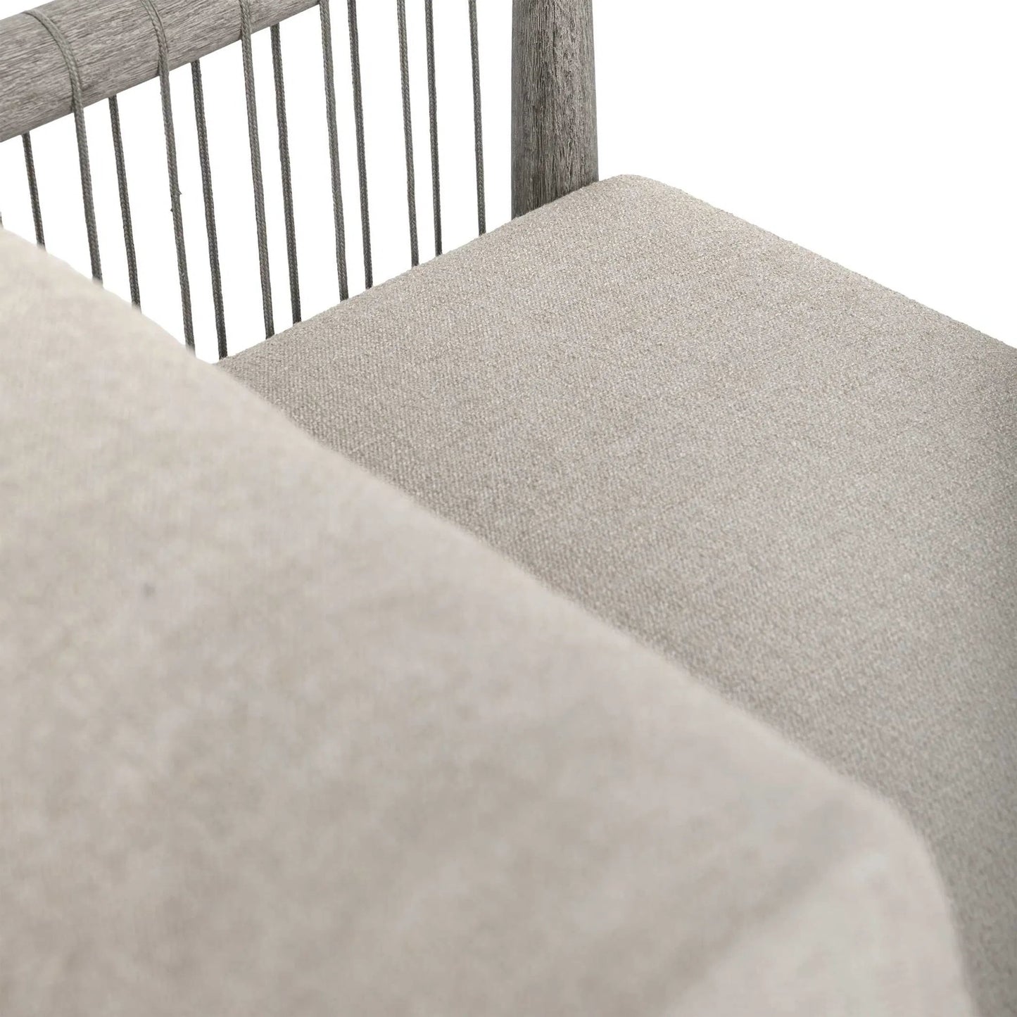 006 SI-2630809 | Unknown | Borneo Indoor/Outdoor Lounge Chair by Uttermost in gray and dark. Made from mahogany wood, rope ole r13 dia, fabric sunbrella nuance dove in a unique style.