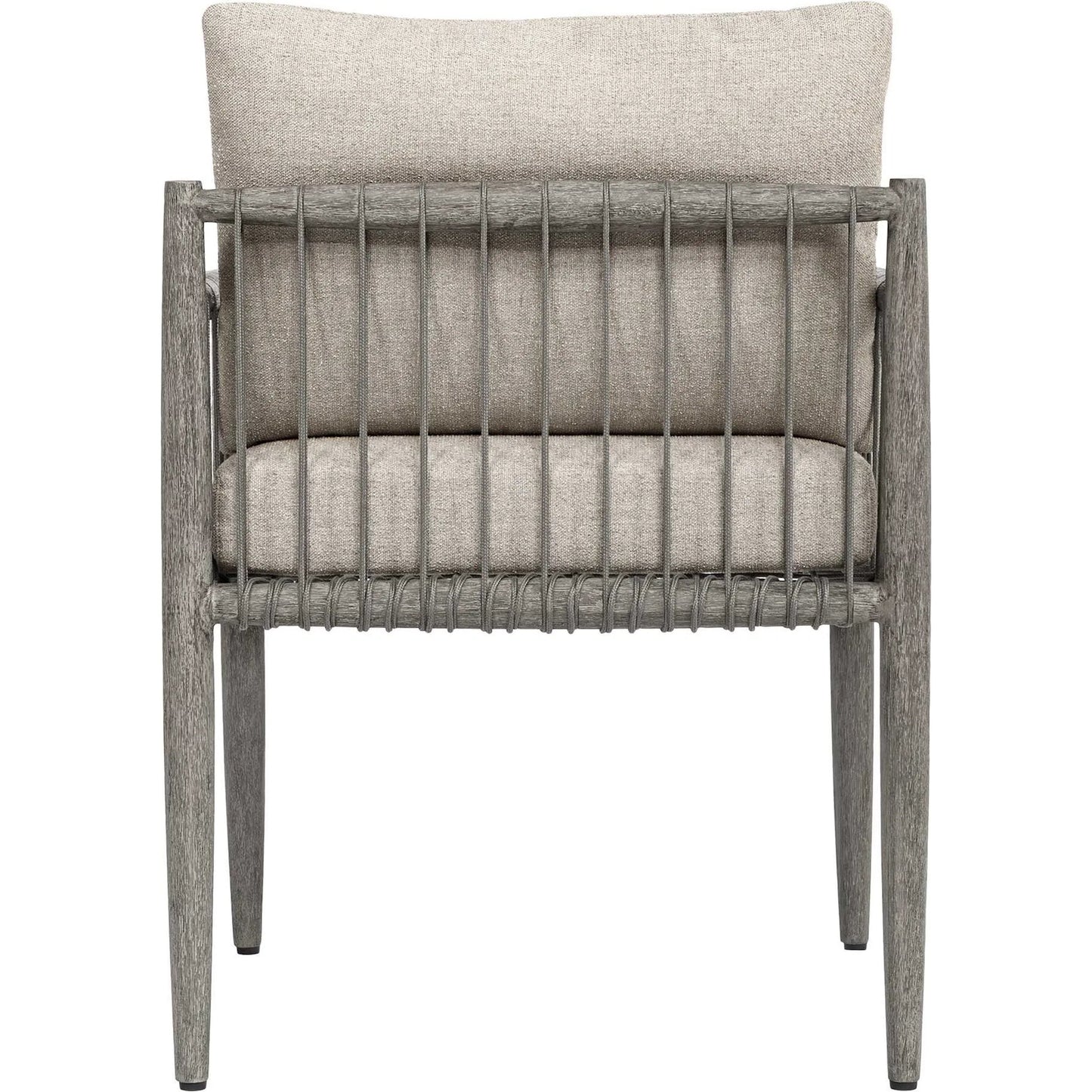001 SI-2630812 | Additional Silo | Borneo Indoor/Outdoor Dining Chair by Uttermost in gray and dark. Made from mahogany wood, rope ole r13 dia, fabric sunbrella nuance dove in a unique style.
