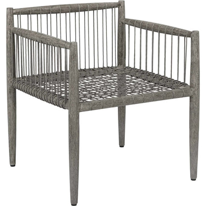 Borneo Indoor/Outdoor Dining Chair by Uttermost in gray and dark. Made from mahogany wood, rope ole r13 dia, fabric sunbrella nuance dove in a unique style.