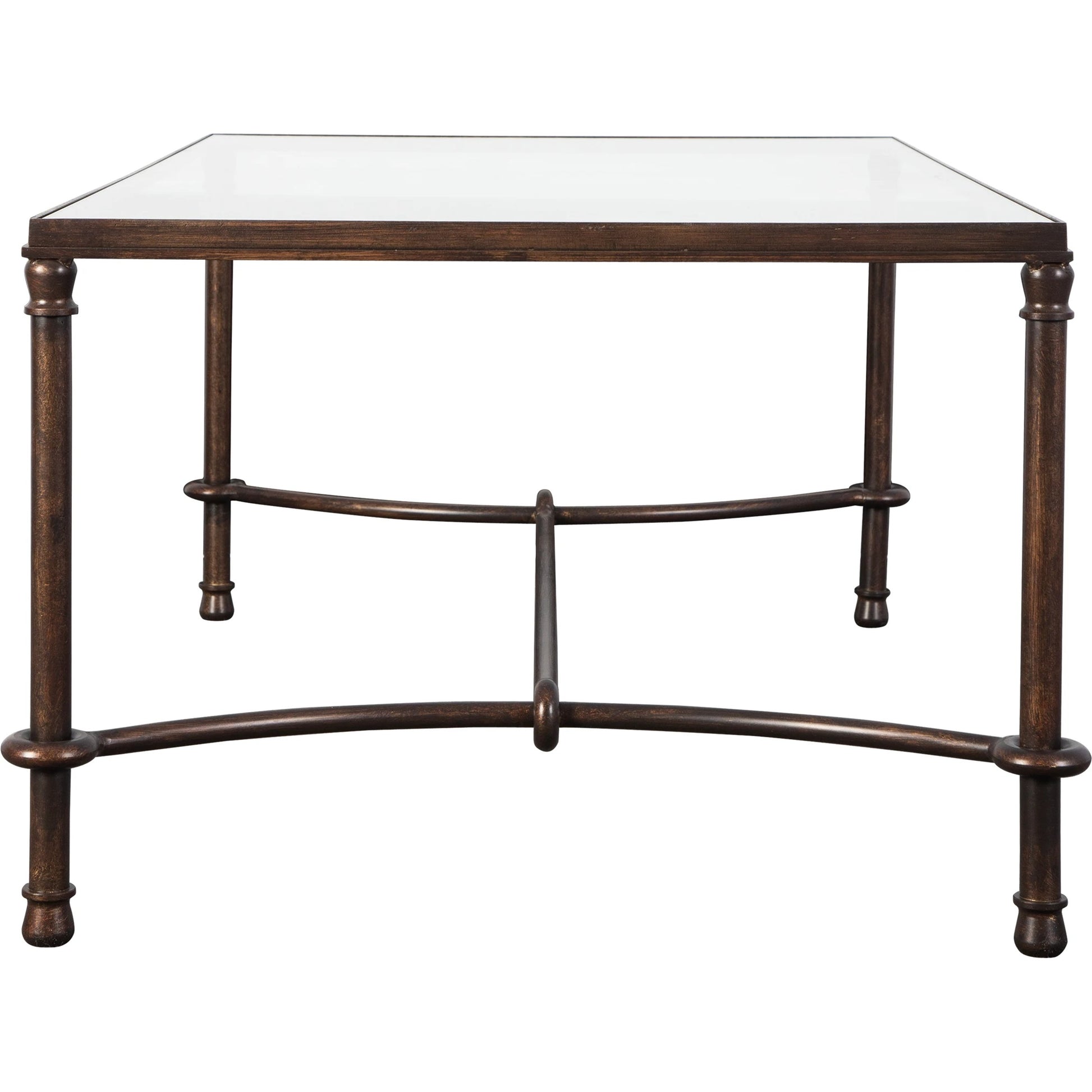 Warring Iron Coffee Table by Uttermost in iron. Made from metal, tempered glass in a cottage & farmhouse style.